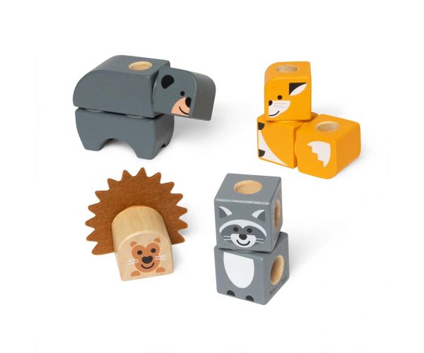 Melissa & Doug: Blockables - Set de joacă din lemn cu animale de pădure - Spin Master