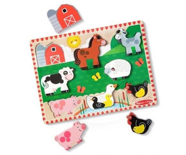 Melissa & Doug: Puzzle cu animale - Fermă - Spin Master