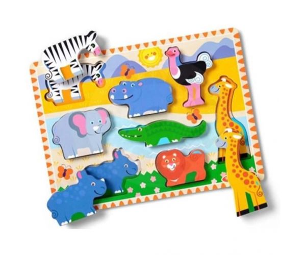 Melissa & Doug: Puzzle cu animale - Safari - Spin Master