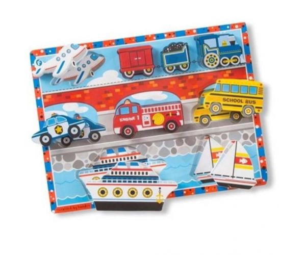 Melissa & Doug: Puzzle cu vehicule - Spin Master