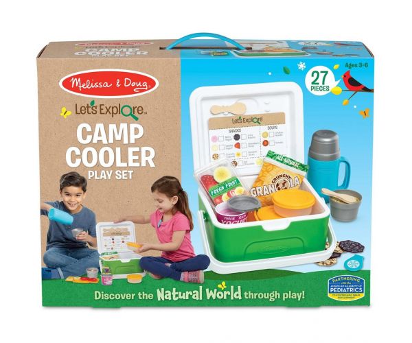 Melissa & Doug: Set de joacă cu geantă frigorifică, alimente și accesorii