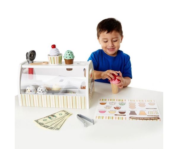 Melissa & Doug: Set de joacă din lemn - Înghețată - Spin Master