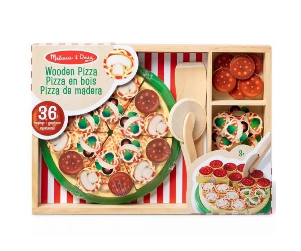 Melissa & Doug: Set de joacă din lemn - Petrecere cu pizza - Spin Master