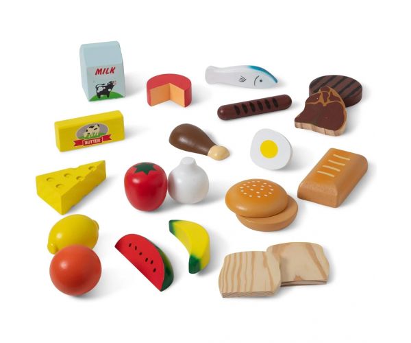 Melissa & Doug: Set de joacă din lemn cu alimente în lăzi - Spin Master