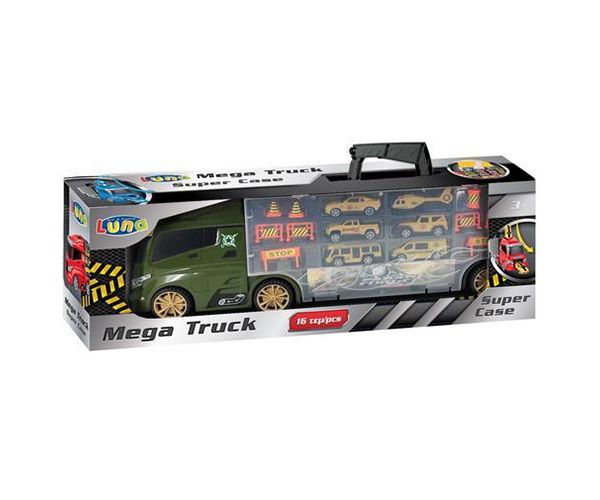 Mega camion militar set de joacă transportabilă 16 bucăți
