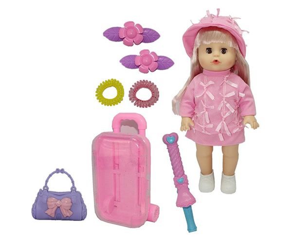 Melani 36cm face pipi, cu valiză, accesorii și efecte de sunete