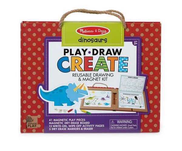 Melissa & Doug: Dinoszauruszos letörölhető rajzoló és mágneses kreatív játékszett