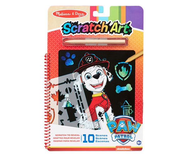 Melissa & Doug: Paw Patrol Marshall Scratch Art joc creativ