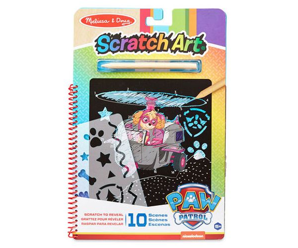 Melissa & Doug: Paw Patrol Skye Scratch Art joc creativ