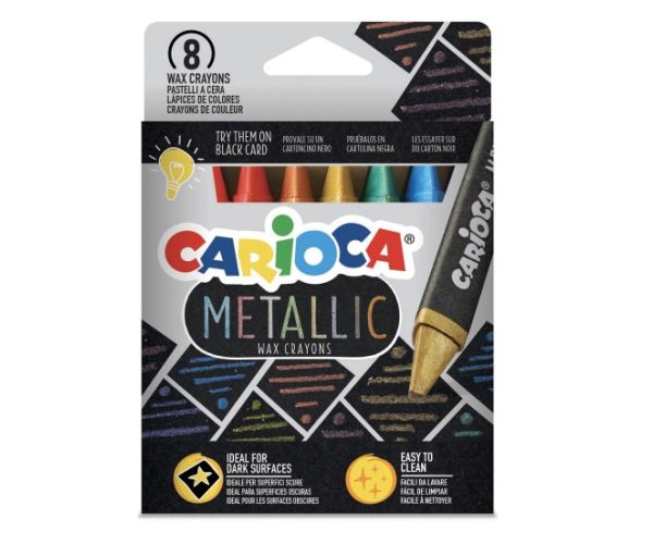 Metallic 8 bucăți set cretă cerată formă triunghi - Carioca