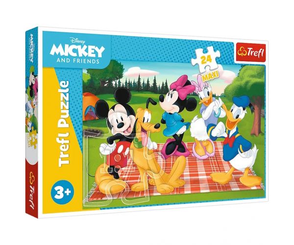 Mickey Mouse și prietenii săi: Picnic puzzle Maxi de 24 de piese - Trefl