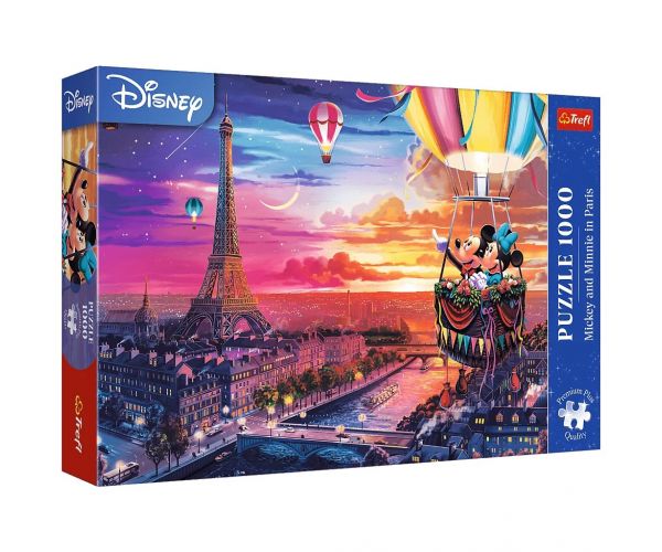 Mickey și Minnie la Paris puzzle de 1000 de piese Premium plus quality - Trefl