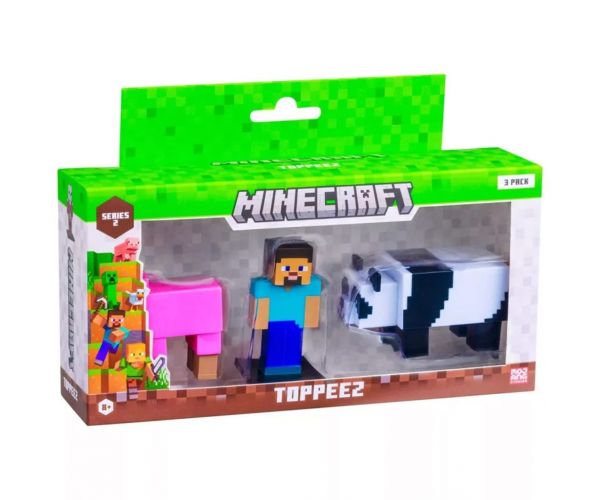 Minecraft 3D Toppeez, seria a 2-a, set de 3 figurine, diverse - 1 buc.