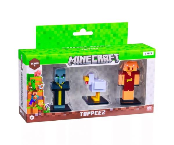 Minecraft 3D Toppeez, seria a 2-a, set de 3 figurine, diverse - 1 buc.