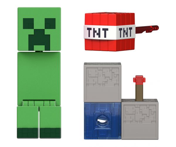 Minecraft: Figurină Creeper cu accesoriu lansator de TNT - Mattel