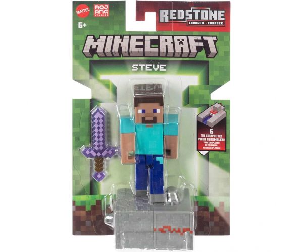 Minecraft: Figurină de joc Steve cu accesorii - Mattel