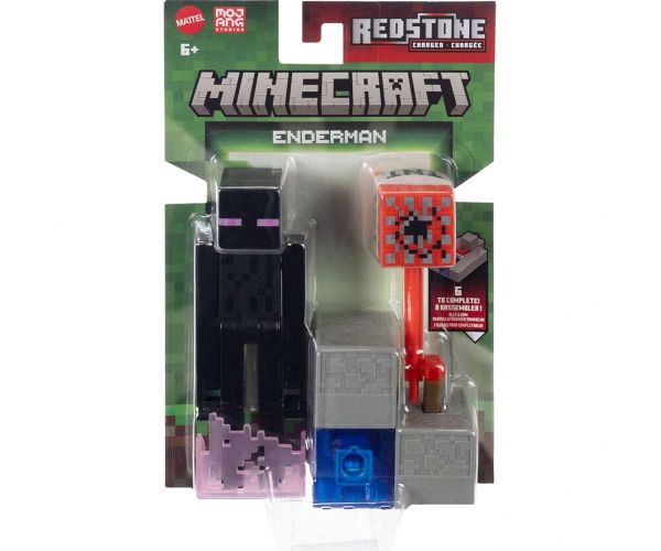 Minecraft: Figurină de joc personaj Enderman cu accesorii - Mattel