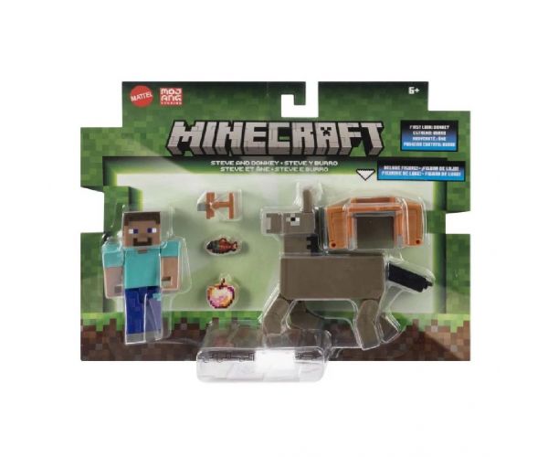 Minecraft: Set figurine Steve și Măgar – Mattel