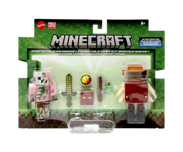 Minecraft: Set figurine Zombified Piglin și Strider - Mattel