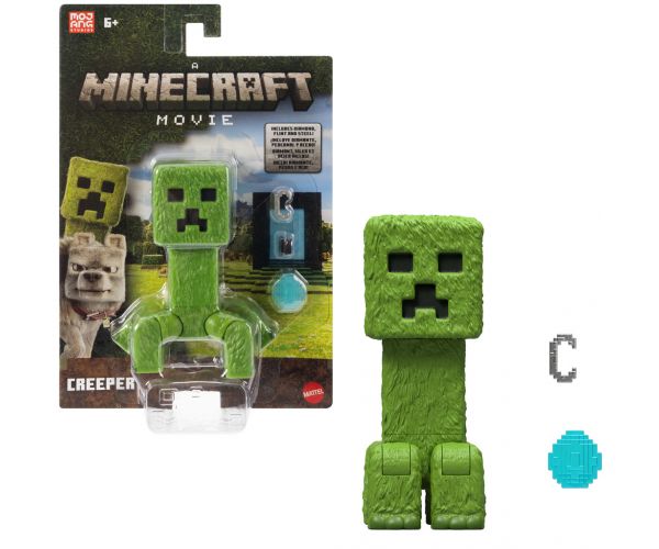 Minecraft: Un film Minecraft cu figurina de acțiune Creeper și accesorii - Mattel
