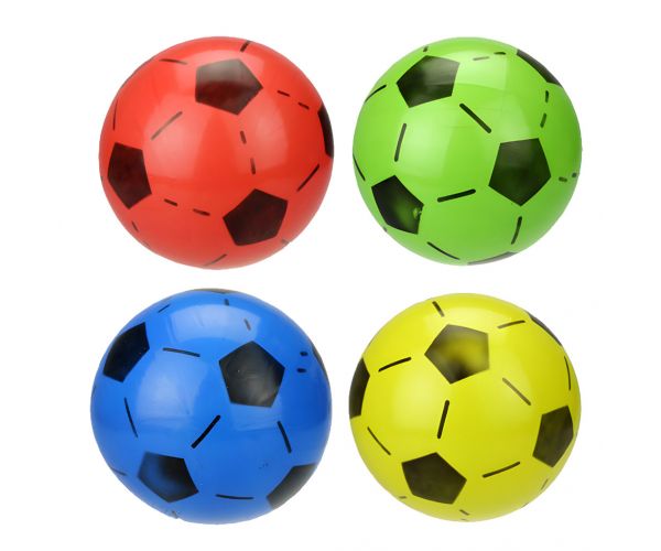Minge de cauciuc cu model clasic de fotbal, de 23 cm, în mai multe variante.
