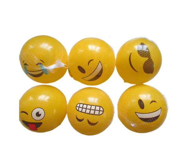 Minge de cauciuc cu model emoji, 23 cm, disponibil în mai multe variante
