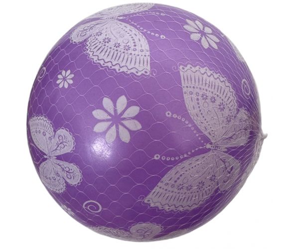 Minge de cauciuc mov cu imprimeu de fluturi, 23 cm.