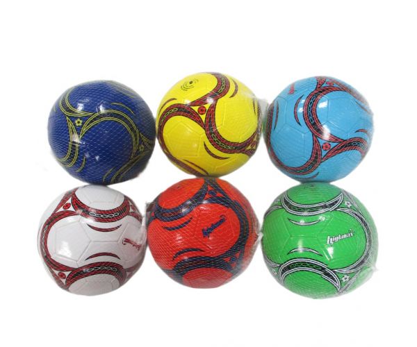 Minge de fotbal din piele artificială, cu model, 23 cm, disponibil în mai multe culori