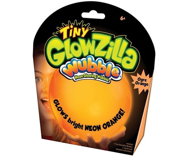 Minge de săpun neon luminoasă Tiny Glowzilla Wubble, portocalie, 30 cm