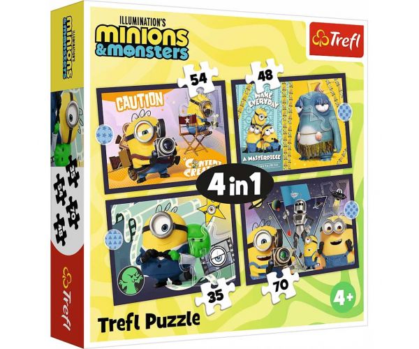 Minioni 3-4 în 1 puzzle 35-48-54-70 piese - Trefl