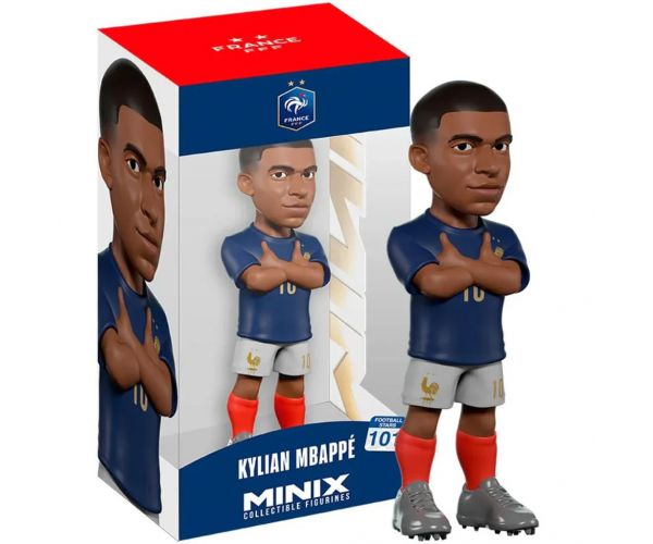 Minix: Franța - Figurină de acțiune Kylian Mbappé (Cupa Mondială), fotbalist, 12 cm