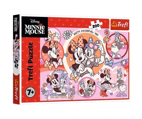 Minnie Mouse și Daisy Duck - cele mai bune prietene, puzzle de 200 de piese - Trefl