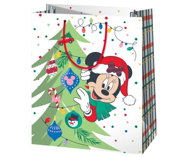 Mickey egér karácsonyi mintás óriás méretű ajándéktáska 40x56x20cm-es
