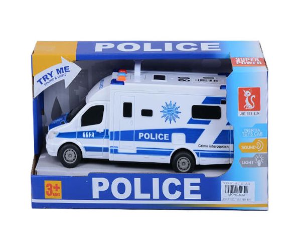 Microbuz de poliție cu sunete și lumini