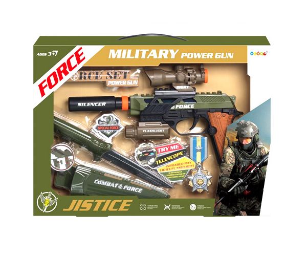 Military Force verde set de arme soldați cu sunete și lumini