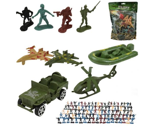 Military Set: Set de joacă militar cu vehicule și figurine de soldați