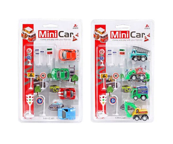 Mini Car: mașinuță set 4 bucăți în două variante diferite
