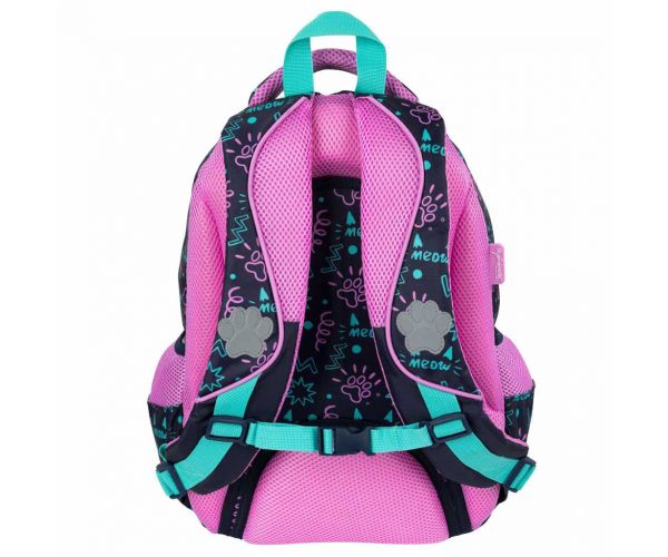 MLF Kitty Party ghiozdan/rucsac școlar cu model de pisicuțe, 4 compartimente BPL58 40x29x19 cm