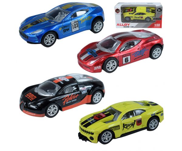 Model de mașină: Car Model: Fém versenyautó în mai multe variante 7cm 1/50 1db