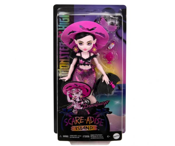 Monster High: Insula Scare-adise – Păpușa Draculaura cu accesorii - Mattel