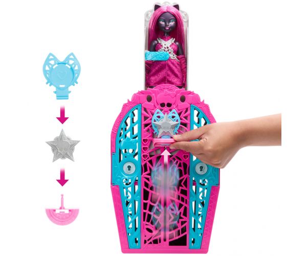 Monster High: Szörnyen jóbarátok titkai – Rémes nyomozás Hauntlywood titkok Catty Noir baba - Mattel