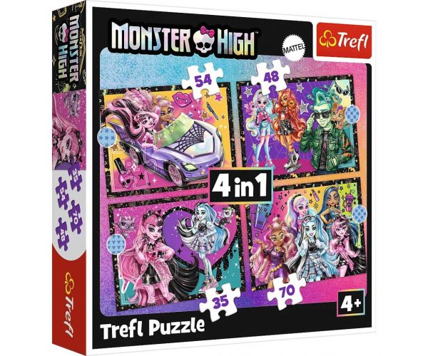 Monster High: Felvillanyozó nap 4 az 1-ben puzzle - Trefl