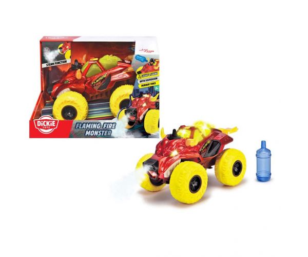 Monster truck în formă de cap de taur în flăcări, cu lumină și sunet - Dickie Toys