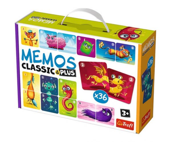Monștri drăguți Classic & Plus joc de memorie 36 bucăți - Trefl
