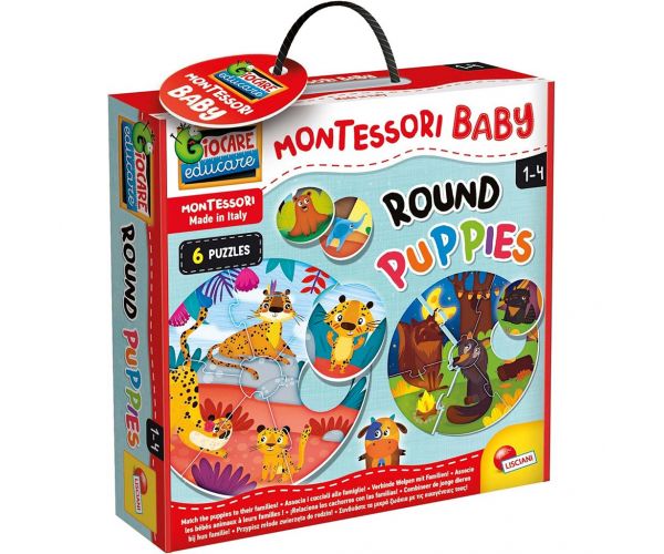 Montessori: Set puzzle cu pui de animale, 42 piese - Lisciani