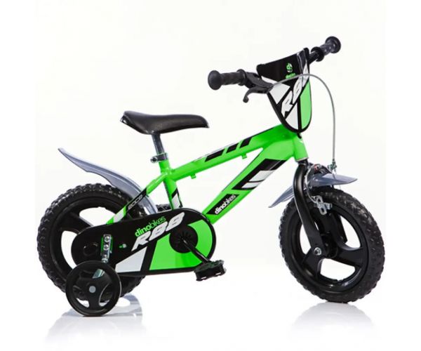 Mountain Bike R88 verde-negru pentru copii, dimensiune 12 - bicicletă Dino Bikes