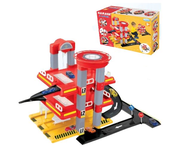 Mochtoys: 3 nivele parcare cu mașinuță 59x57x46cm