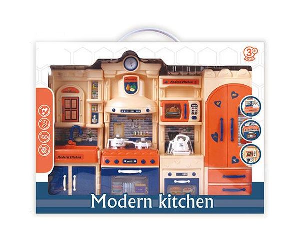 Modern Kitchen kék-narancs konyhaszett fénnyel és hanggal