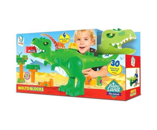 Molto: Blocks dino cuburi de construcție 30 bucăți set