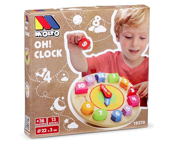 Molto: Nature Oh! Clock formaillesztő óra fa játék